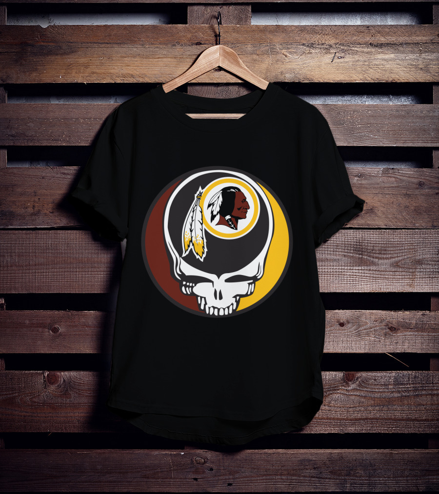 Grateful Dead And Washington Redskins Logo Fusion T-Shirt