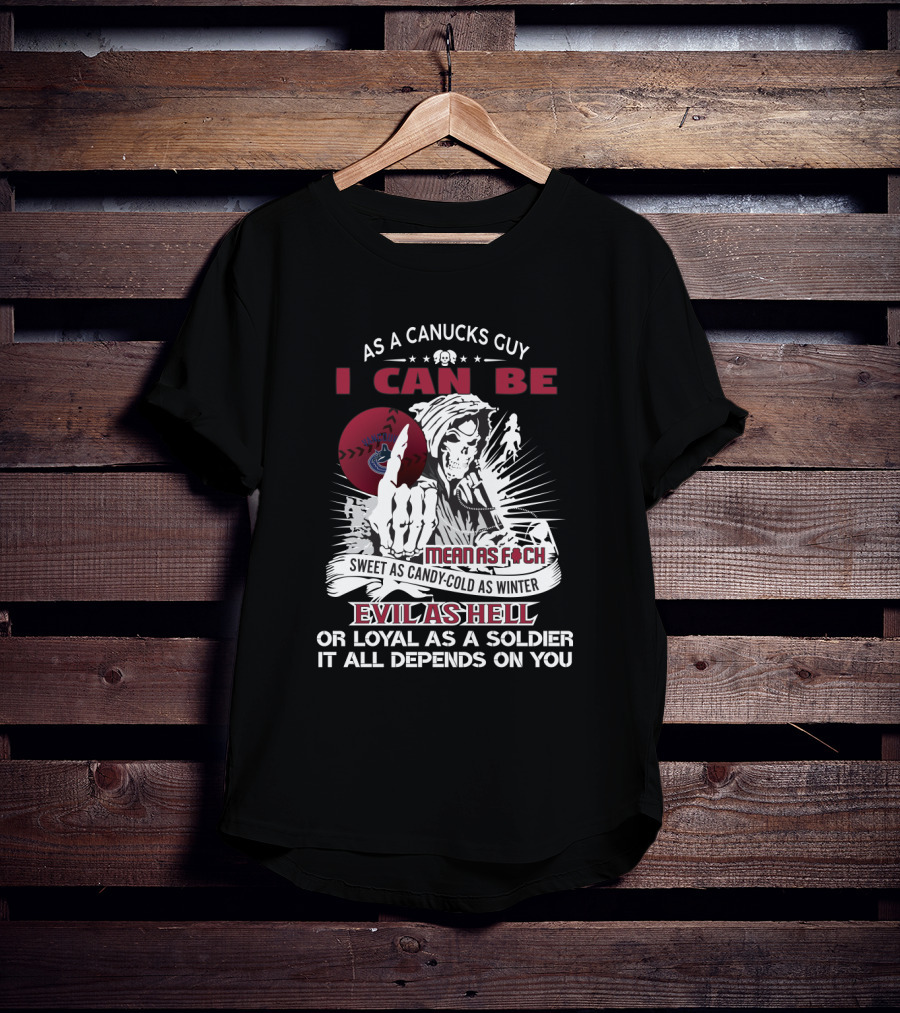 Vancouver Canucks Fans Grim Reaper Loyalty And Evil Battle T-Shirt