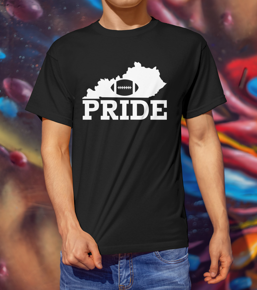 Kentucky State Outline Football Pride T-Shirt