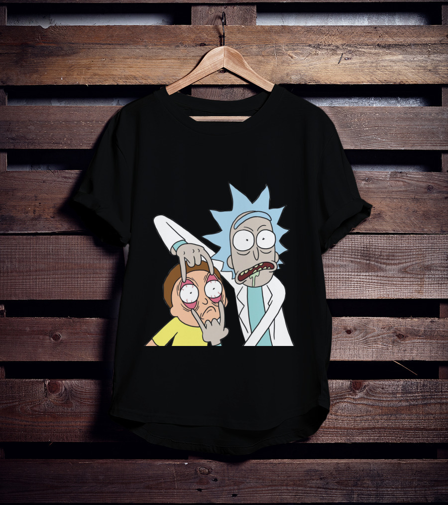 Rick And Morty Screaming Eye-Popping Gesture T-Shirt