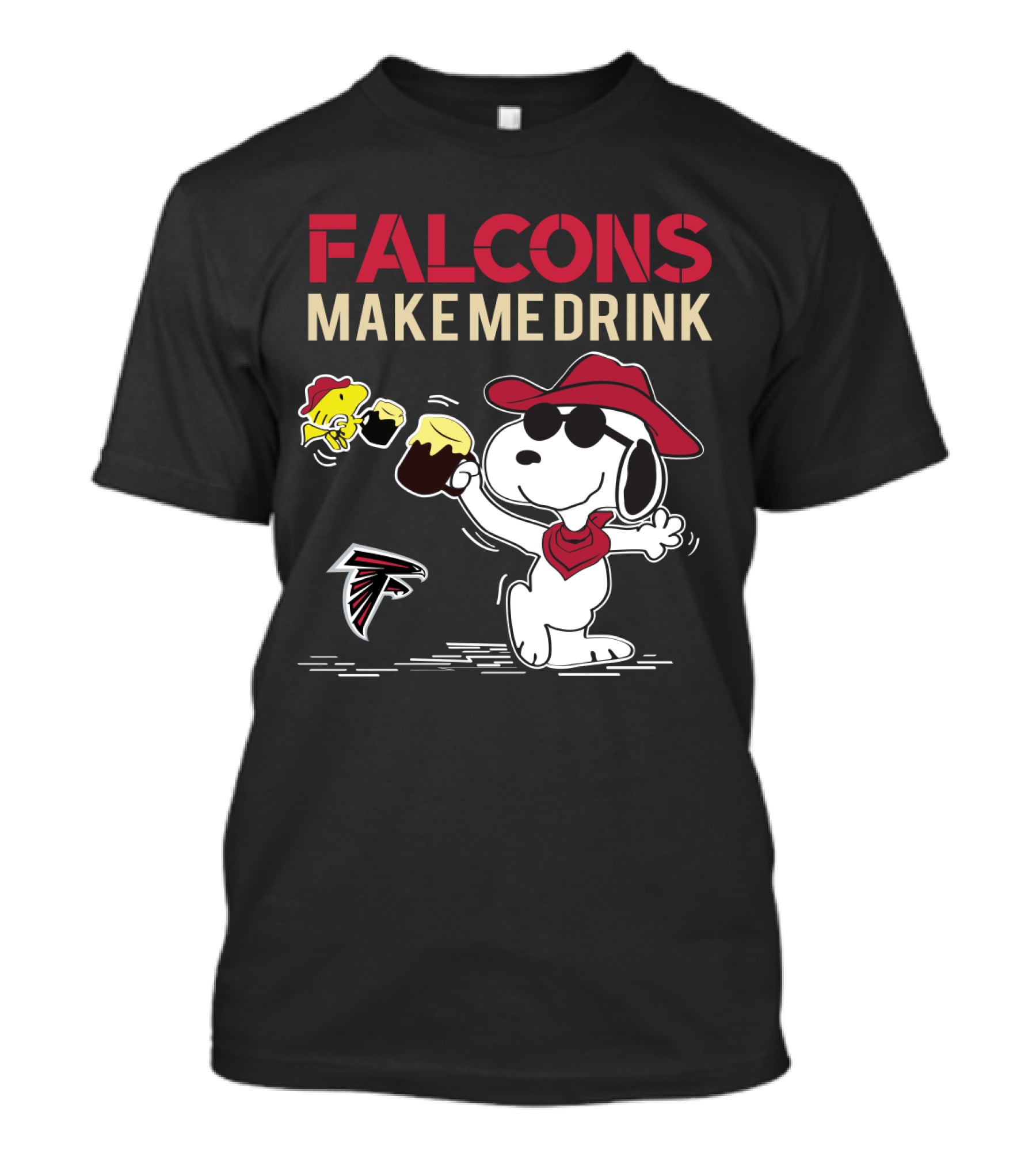 Snoopy Falcons Make Me Drink Atlanta Falcons Fans T-Shirt