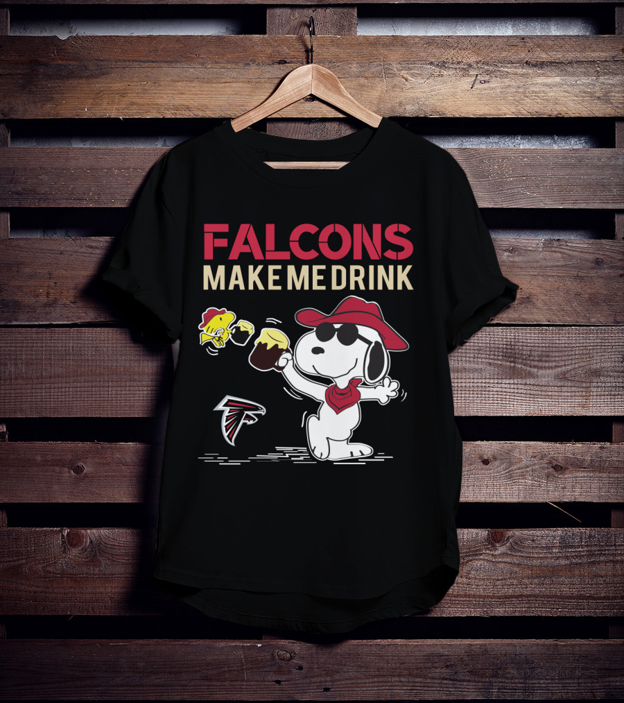 Snoopy Falcons Make Me Drink Atlanta Falcons Fans T-Shirt