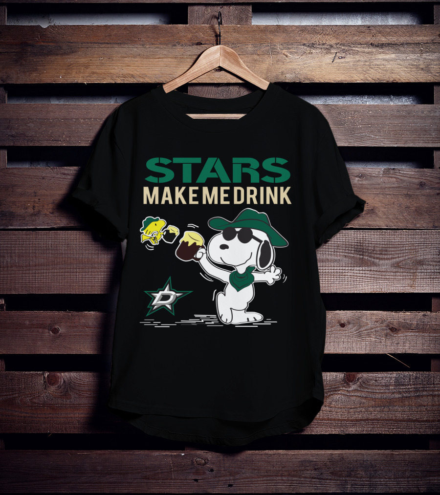 Dallas Stars Make Me Drink Snoopy Hockey Fan T-Shirt