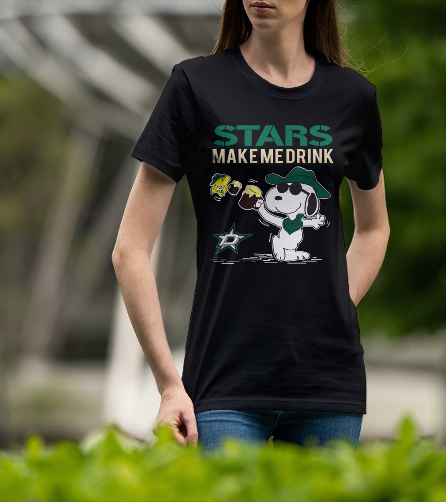 Dallas Stars Make Me Drink Snoopy Hockey Fan T-Shirt