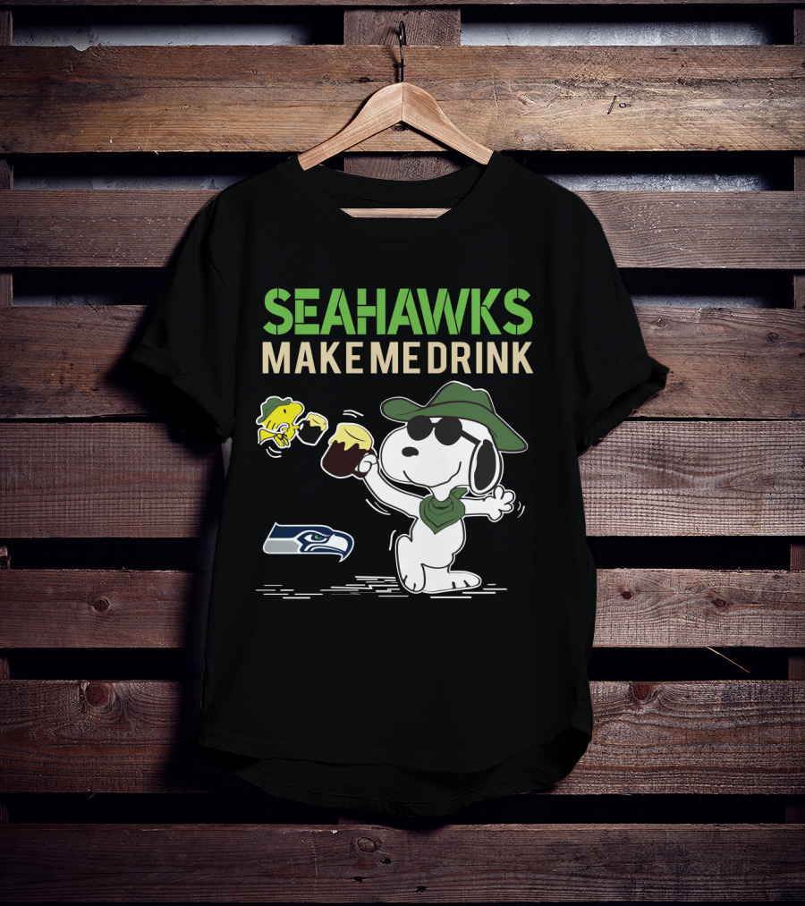 Seattle Seahawks Make Me Drink Snoopy Fan Celebration T-Shirt