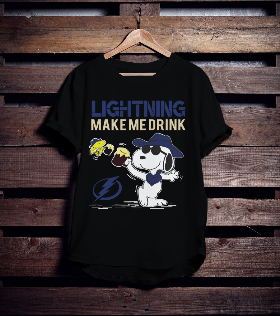 Snoopy Lightning Make Me Drink Tampa Bay Fans T-Shirt