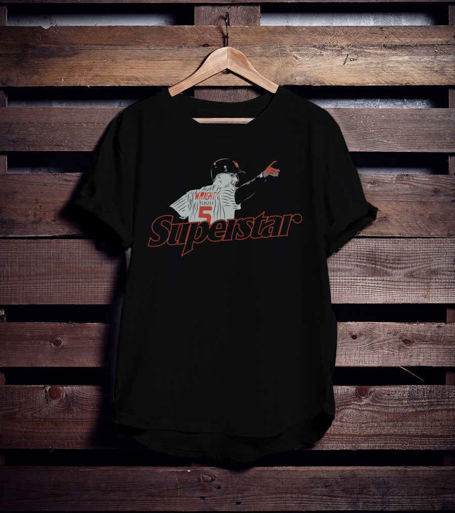 Superstar David Wright Number 5 Baseball T-Shirt