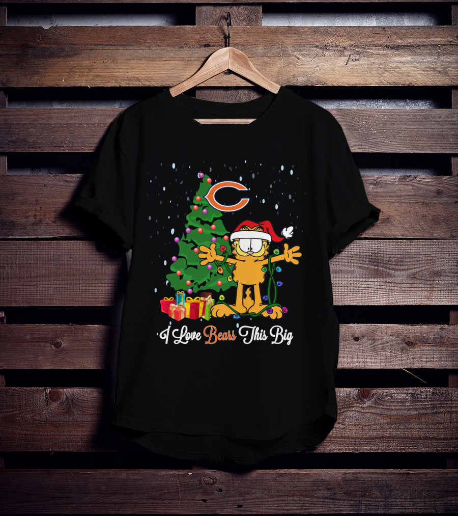 Chicago Bears Christmas Tree Garfield I Love Bears This Big T-Shirt