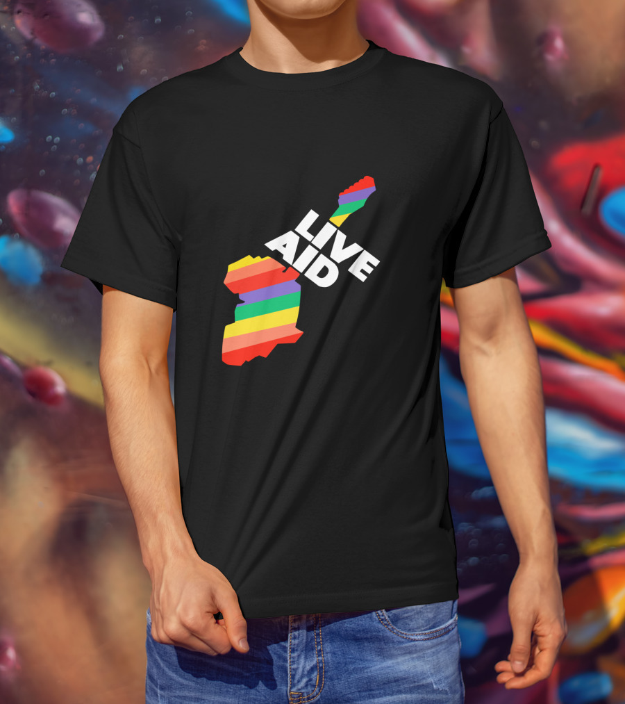 Live Aid 1985 Rainbow Africa Symbol T-Shirt