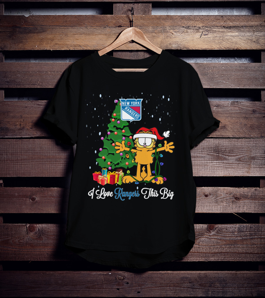 I Love New York Rangers This Big Christmas Garfield T-Shirt