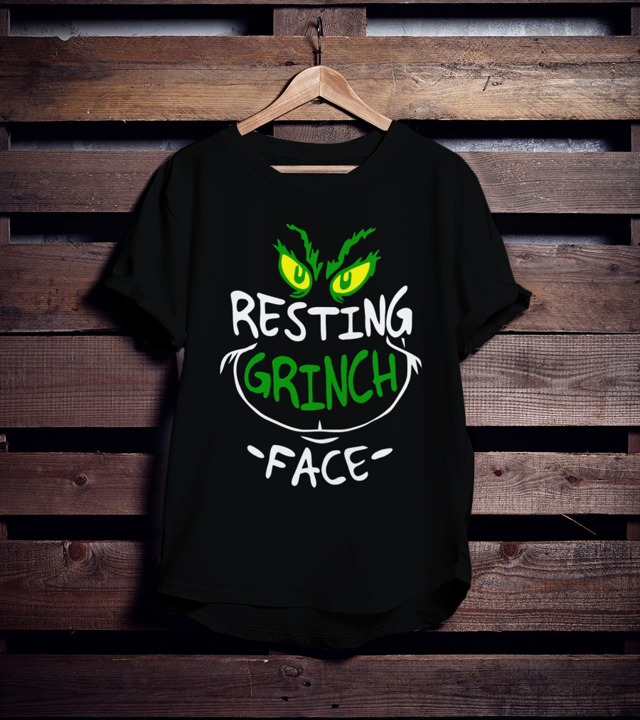 Resting Grinch Face Christmas Grinch Eyes And Smile T-Shirt