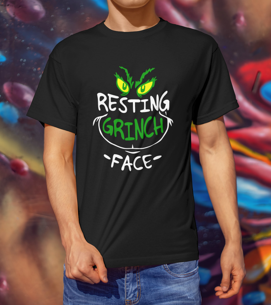 Resting Grinch Face Christmas Grinch Eyes And Smile T-Shirt
