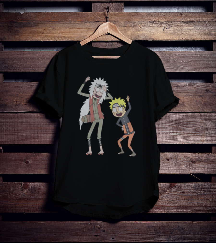 Rick And Morty Naruto And Jiraiya Crossover Cartoon Characters T-Shirt