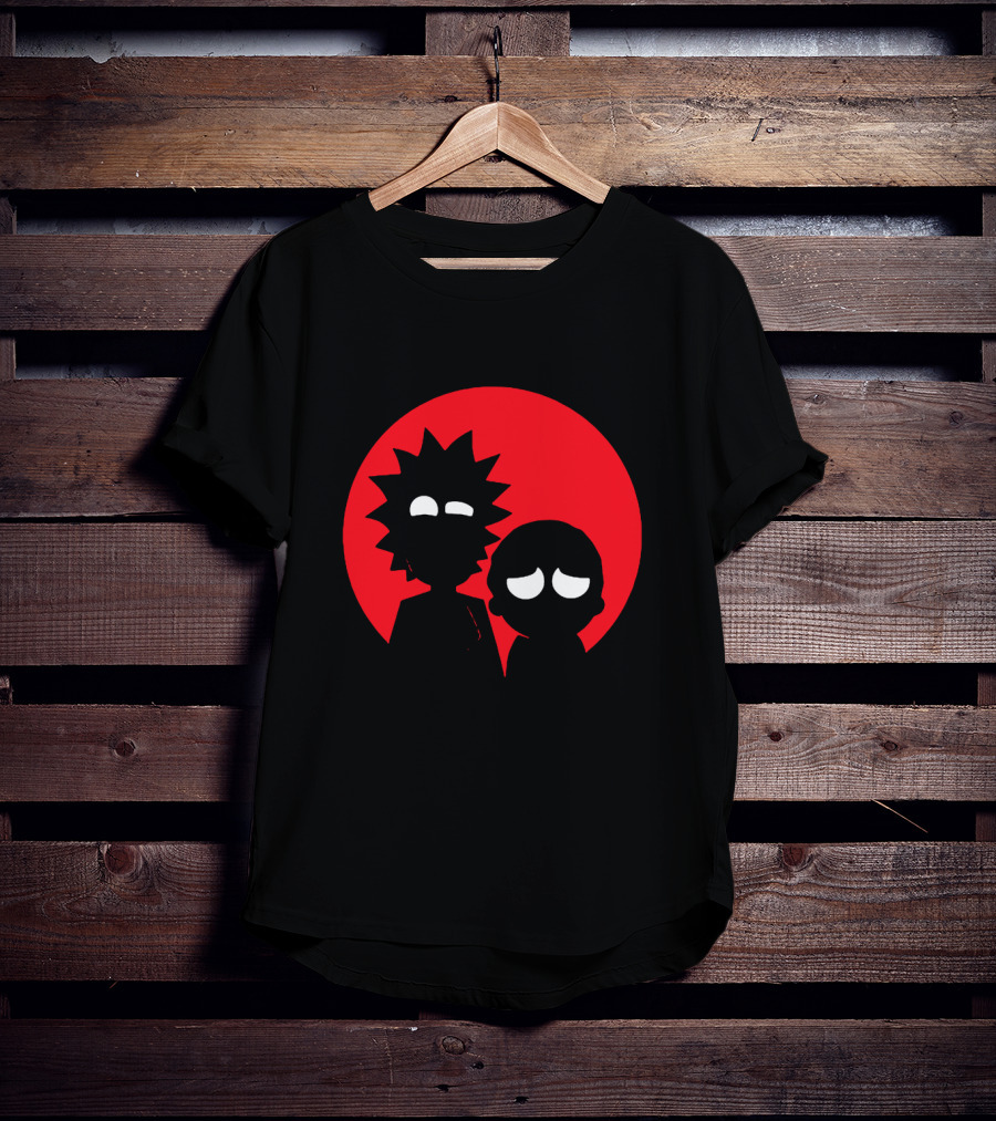 Rick And Morty Silhouette Red Sun Circle T-Shirt