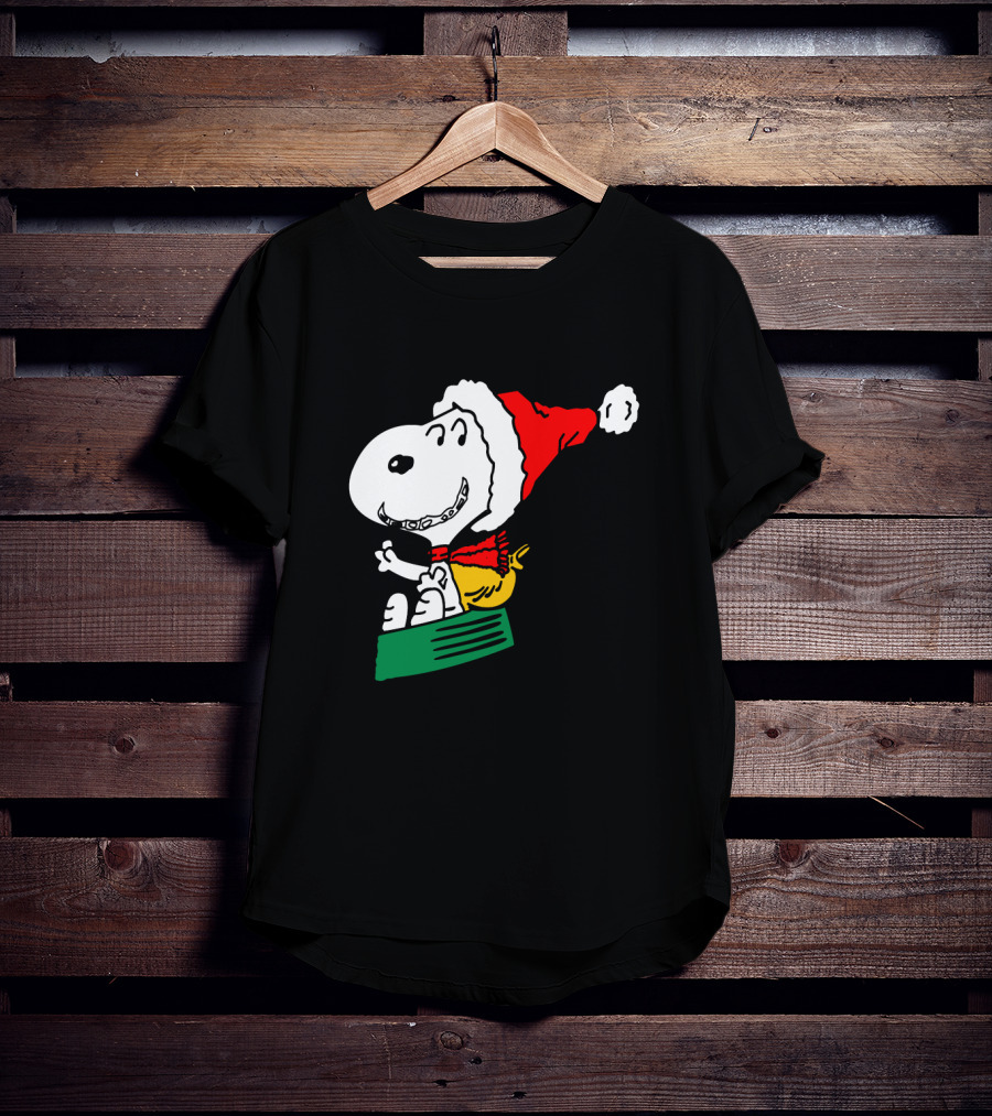 Snoopy Santa Sleigh Holiday Fun T-Shirt