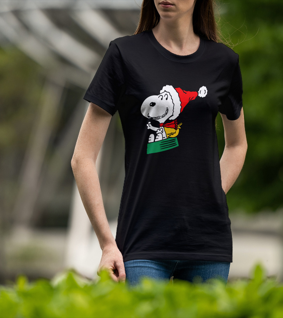 Snoopy Santa Sleigh Holiday Fun T-Shirt