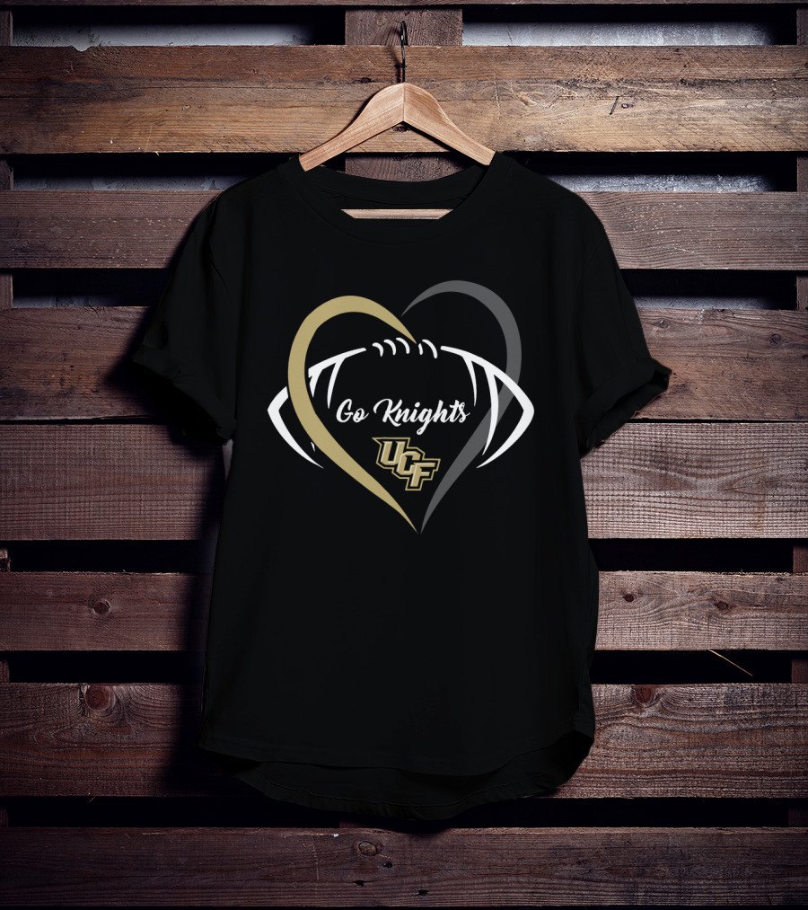Go Knights Ucf Heart Football T-Shirt