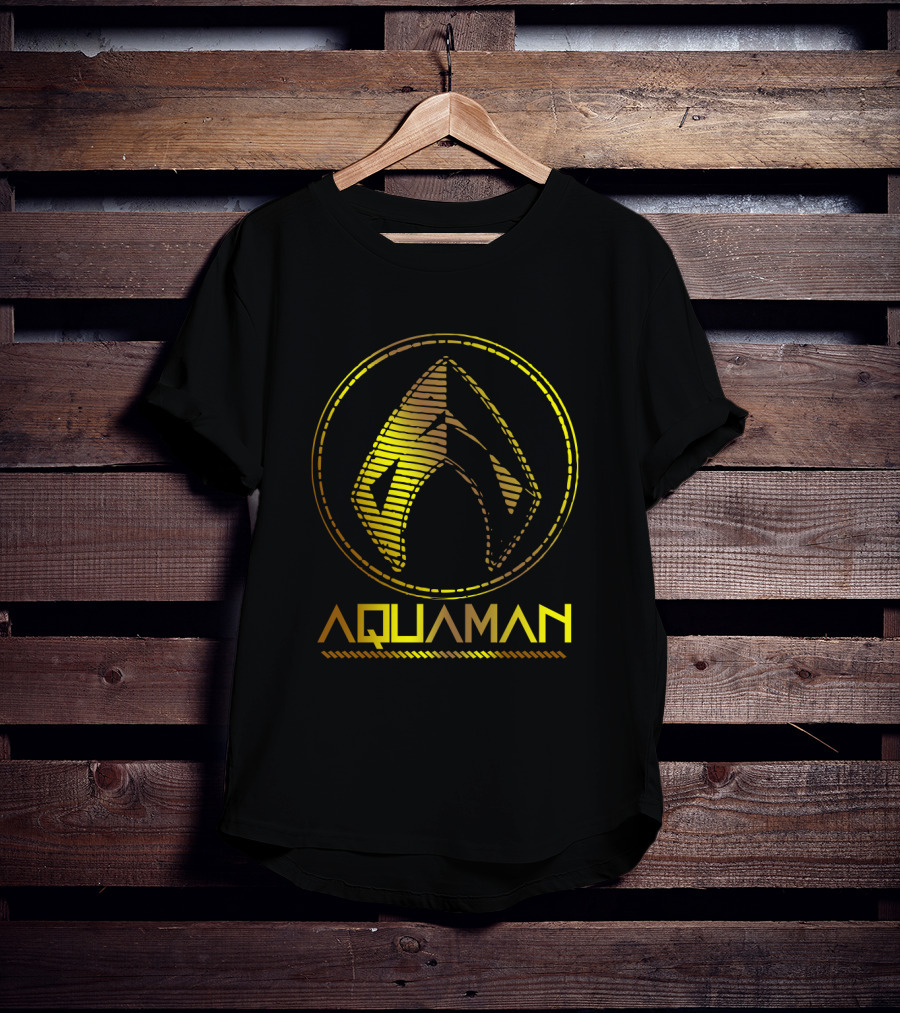 Aquaman Movie Gold Trident Emblem Iconic Symbol T-Shirt