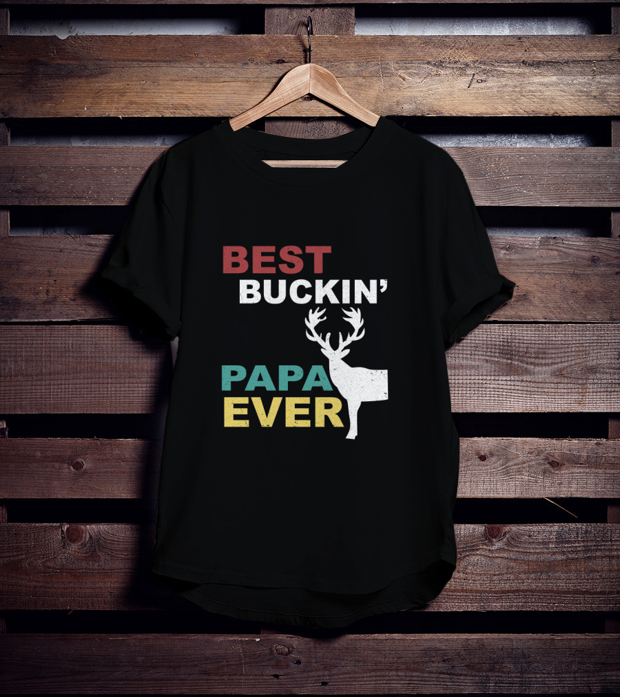 Best Buckin' Papa Ever Deer Antler T-Shirt