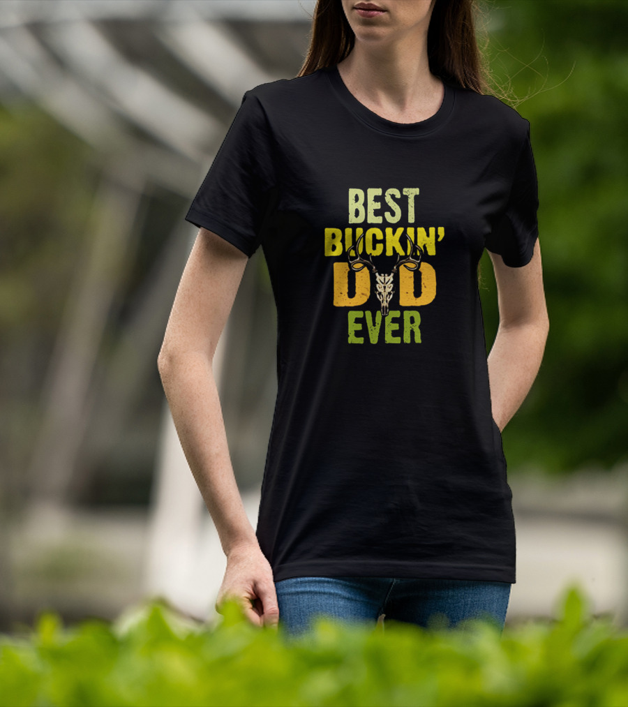 Best Buckin' Dad Ever Deer Antlers T-Shirt