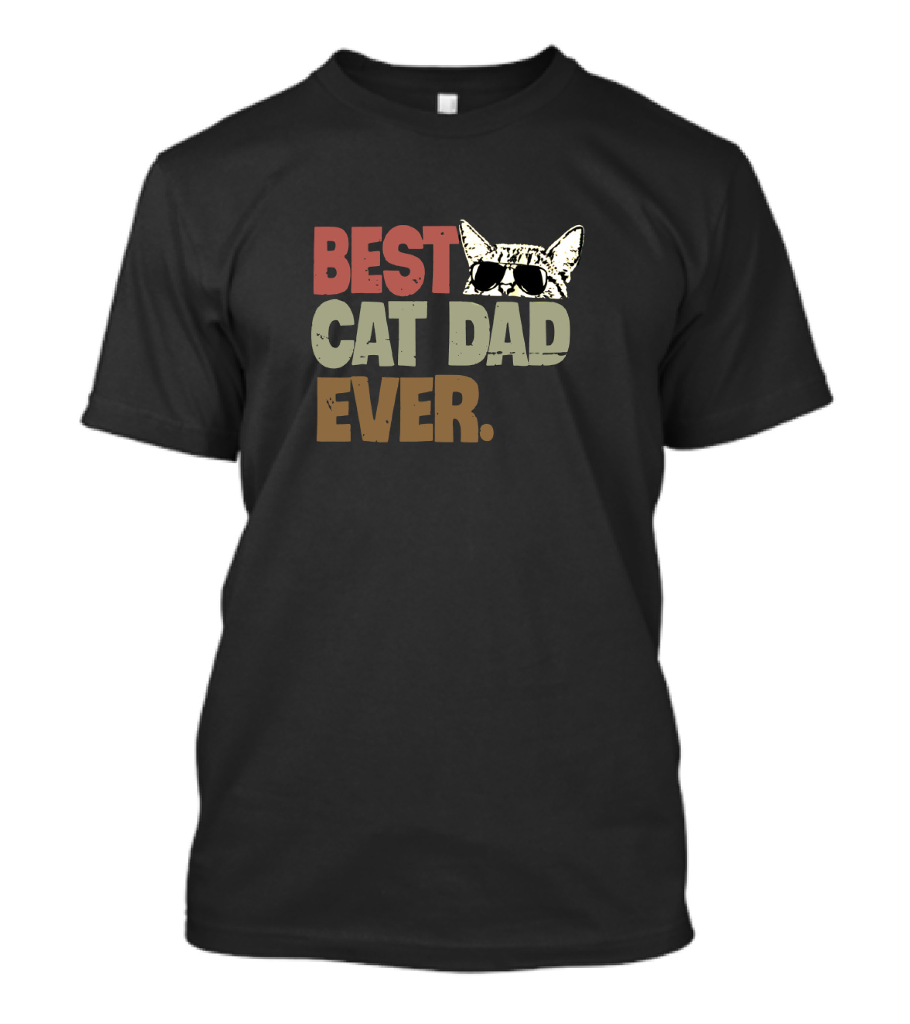 Best Cat Dad Ever Sunglasses Cool Cat T-Shirt
