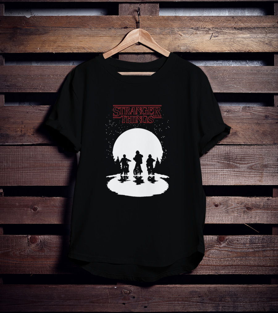 Stranger Things Moonlight Bike Adventure Silhouette T-Shirt