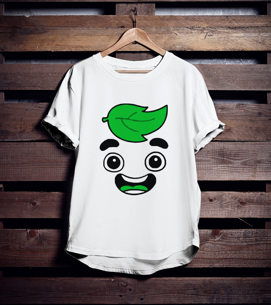 Guava Juice Leaf Head Character Face T-Shirt