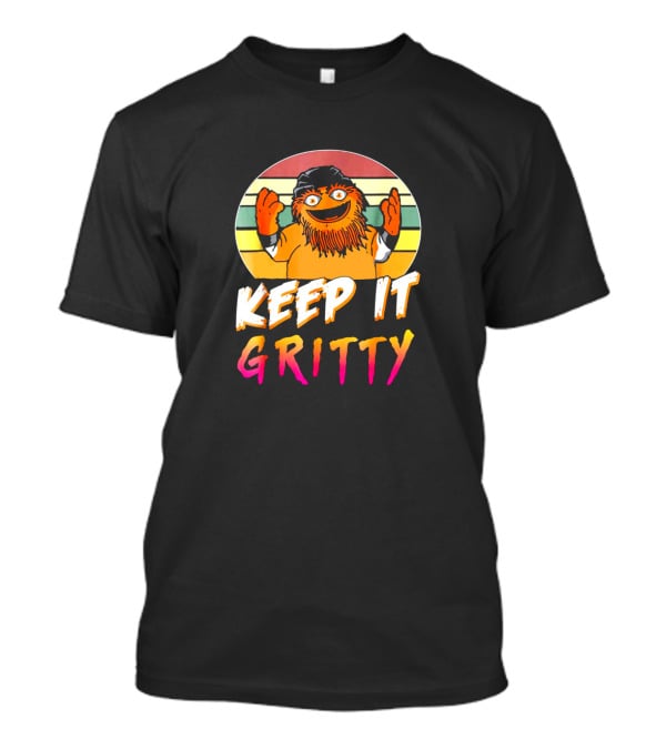 Keep It Gritty Vintage-Style Retro Colors With Orange Furry Character T-Shirt