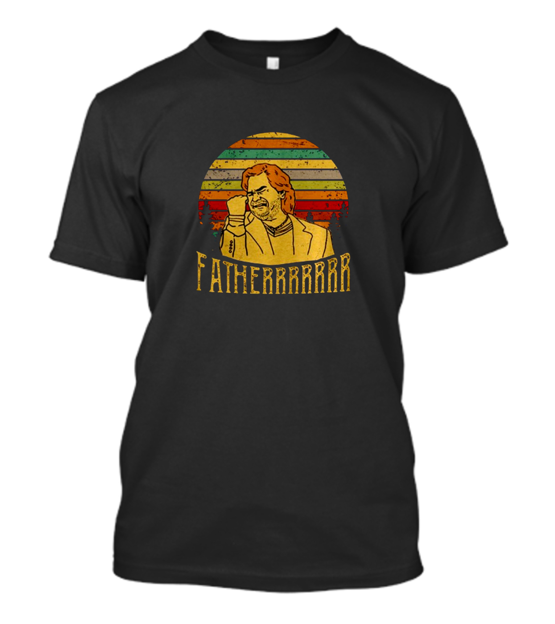 The IT Crowd Douglas Reynholm Fatherrrr Vintage Sunset Stripes T-Shirt