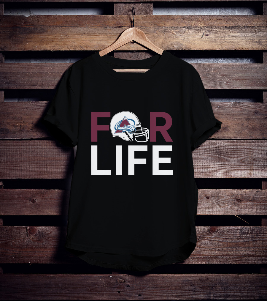 Colorado Avalanche Helmet Logo For Life T-Shirt