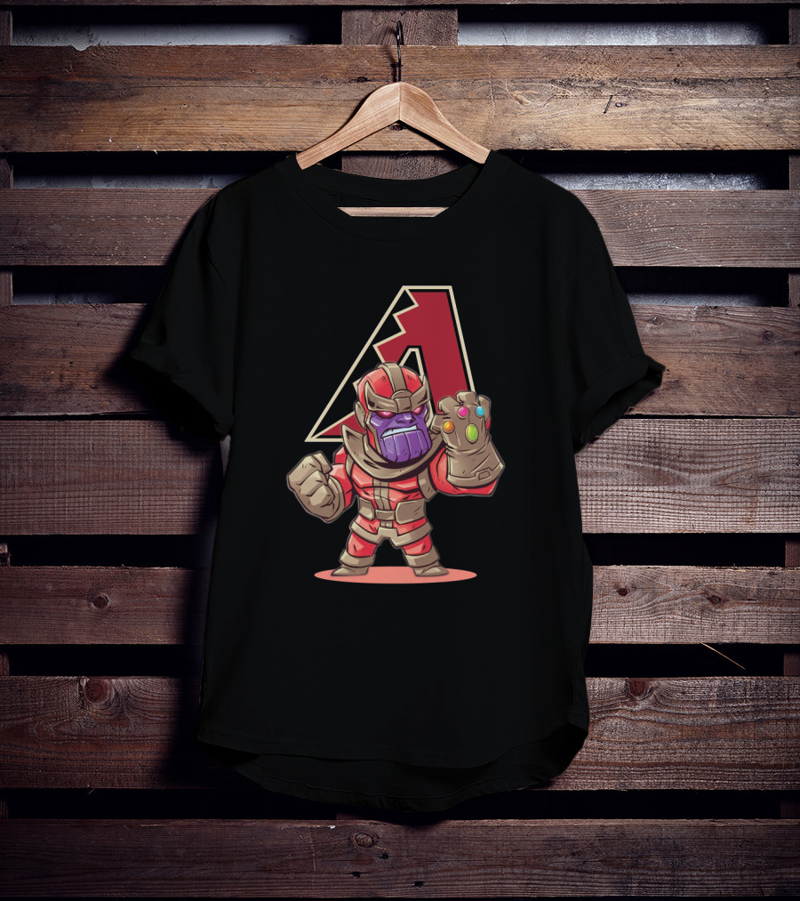 Arizona Diamondbacks Fans Featuring Thanos With Infinity Gauntlet And Team T-Shirt