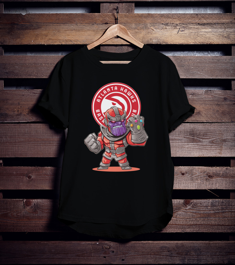 Atlanta Hawks Fans Thanos Basketball Crossover T-Shirt