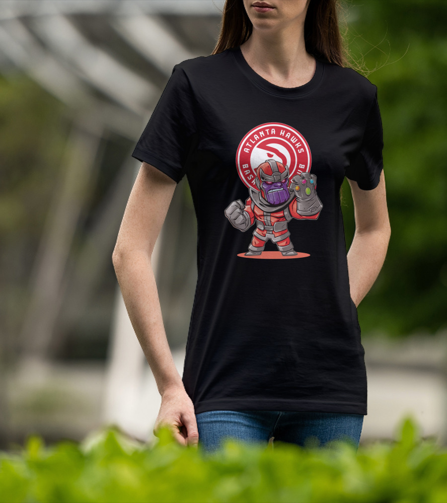 Atlanta Hawks Fans Thanos Basketball Crossover T-Shirt