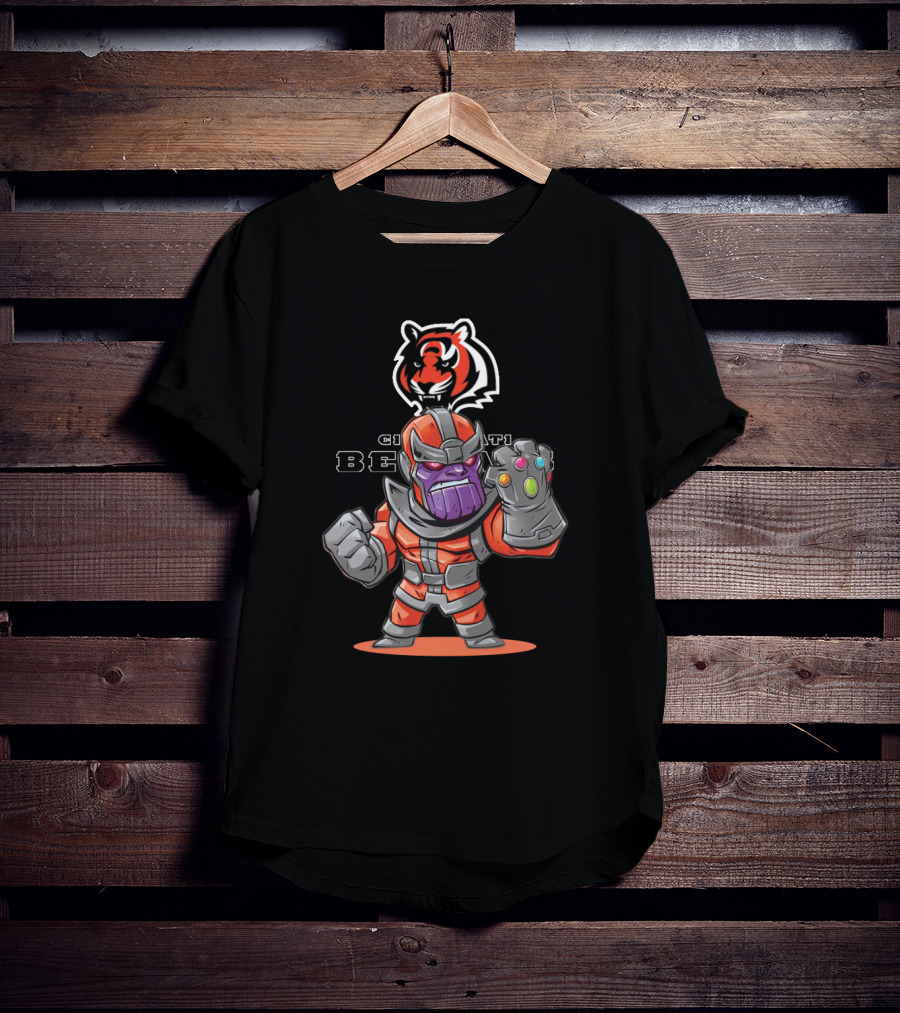 Cincinnati Bengals Thanos Fan Crossover With Gauntlet And Team T-Shirt