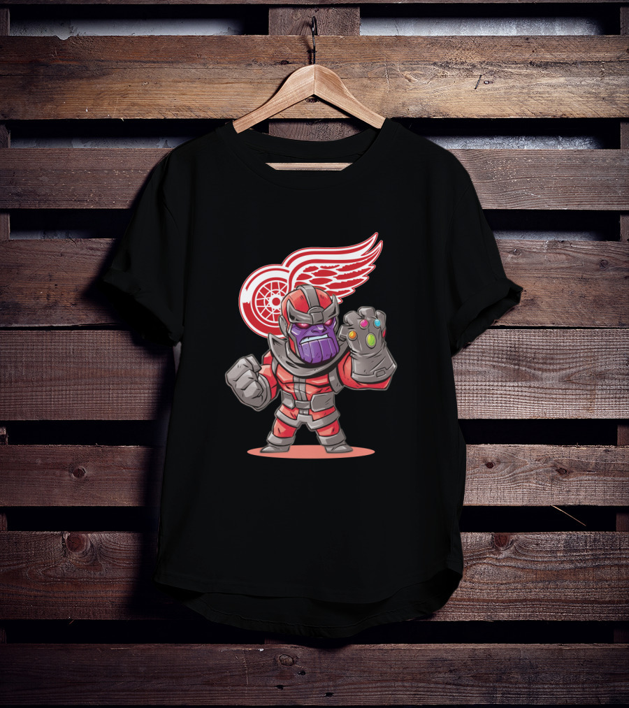 Thanos Detroit Red Wings Mashup Marvel NHL Crossover Fans T-Shirt