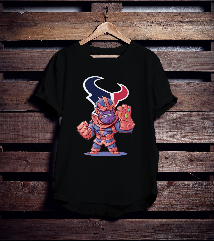 Thanos Infinity Gauntlet Houston Texans Fans Cartoon T-Shirt