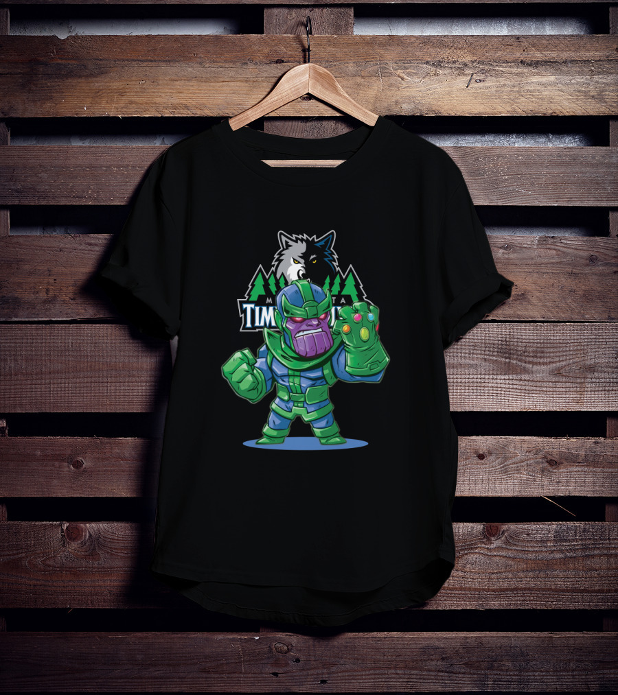Thanos Crossover Minnesota Timberwolves Fans Avengers Comics Mashup T-Shirt