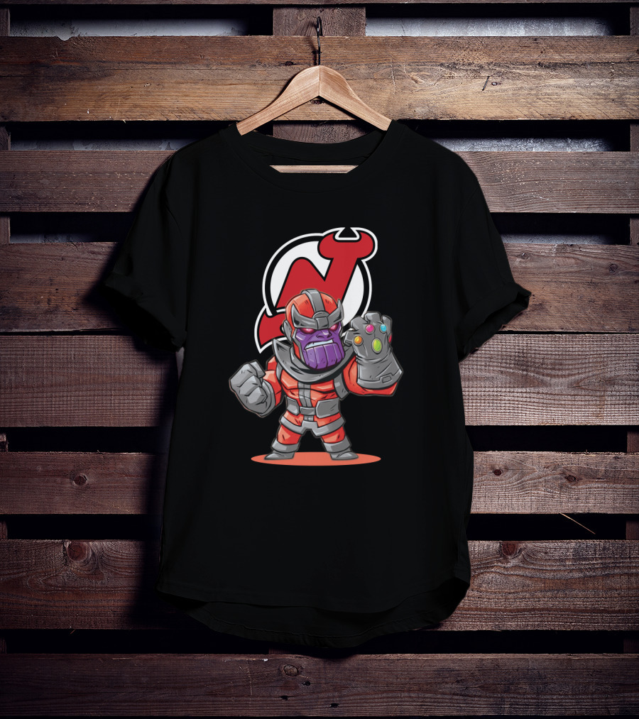 Thanos Infinity Gauntlet Meets New Jersey Devils NHL Fan T-Shirt