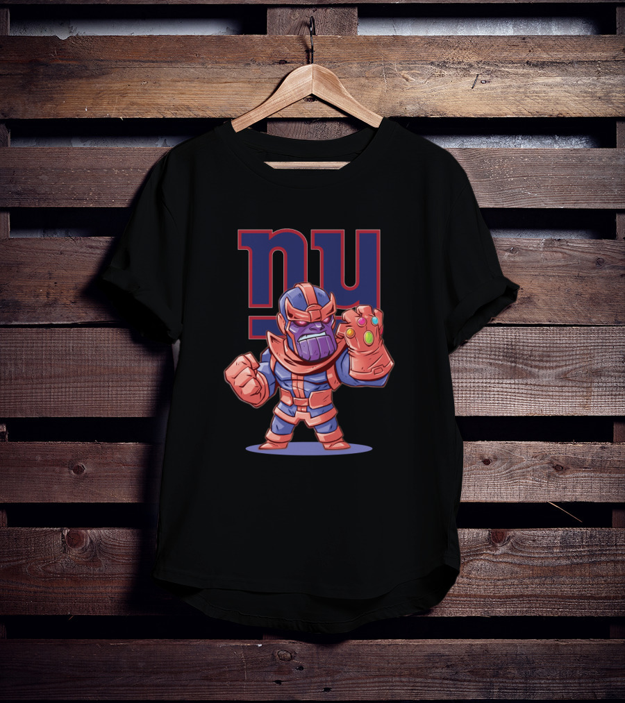 Thanos Meets New York Giants Fandom Epic Crossover T-Shirt