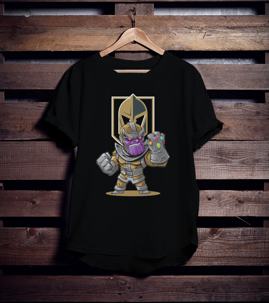 Thanos Infinity Gauntlet Meets Vegas Golden Knights Fan Power T-Shirt