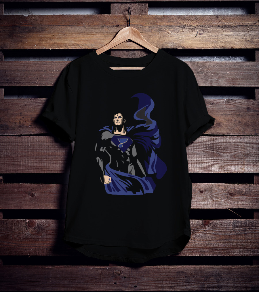 St. Louis Blues Superman Mashup Iconic Sports Hero T-Shirt