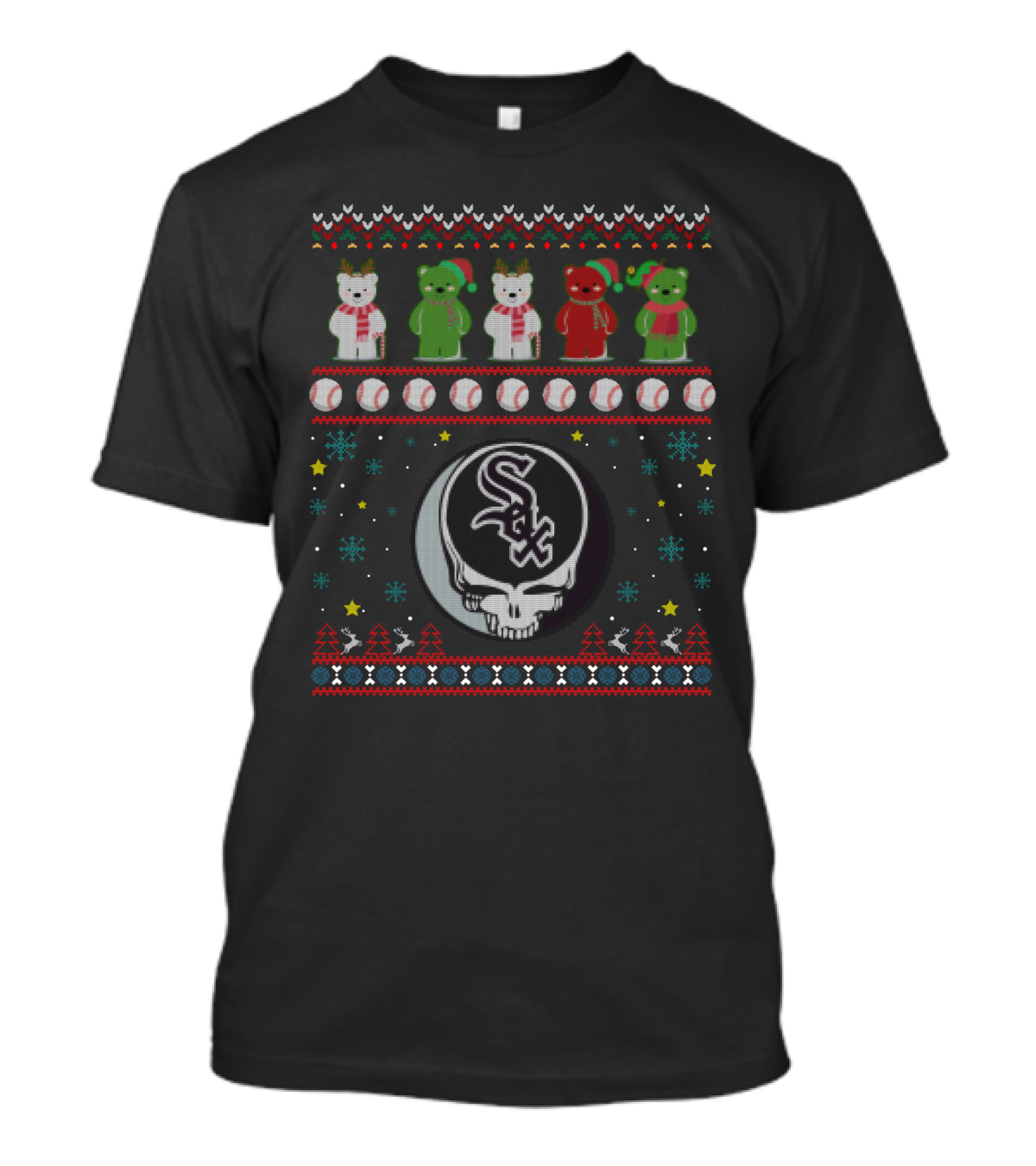 Chicago White Sox Grateful Dead Bears Baseball Festive T-Shirt