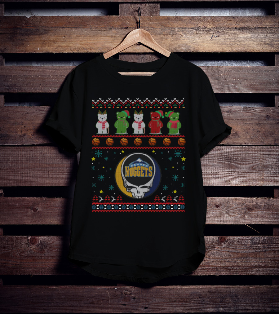 Denver Nuggets Grateful Dead Bears Christmas T-Shirt