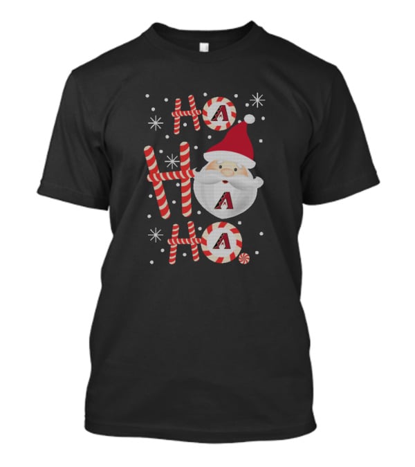 Ho Ho Ho Santa Claus Arizona Diamondbacks Xmas Fan Festive T-Shirt