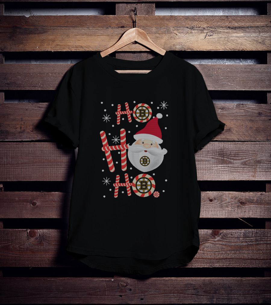 Santa Ho Ho Ho Christmas Boston Bruins T-Shirt
