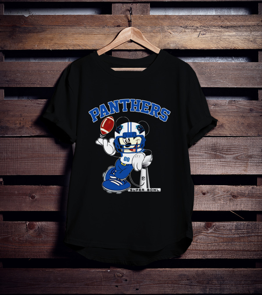 Carolina Panthers Mickey Nfl Super Bowl Football Player T-Shirt