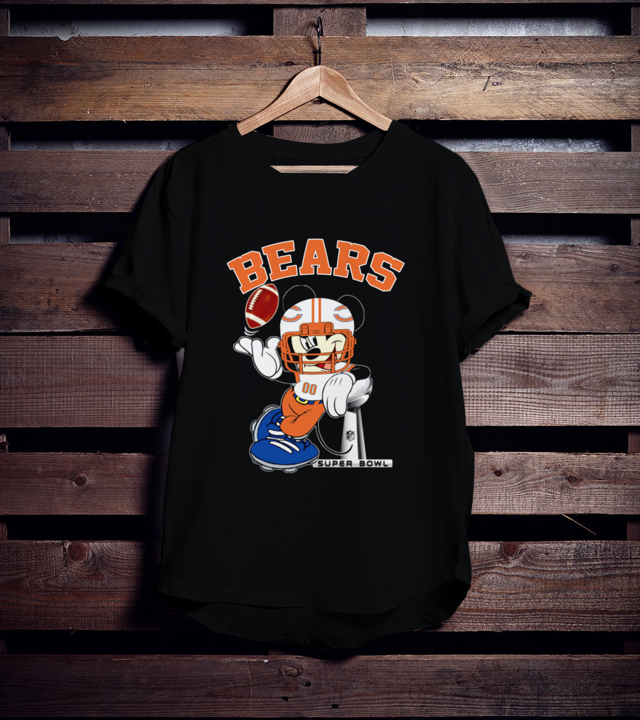 Bears Nfl Mickey Super Bowl Football Character T-Shirt