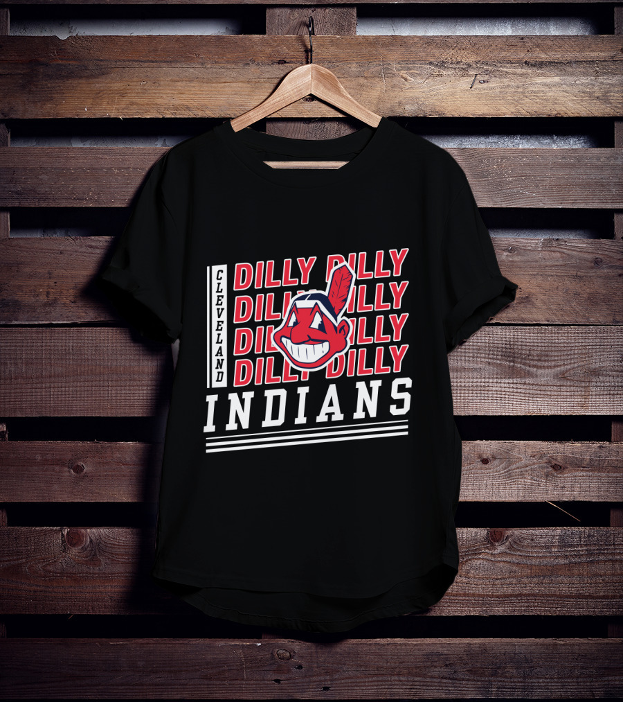 Cleveland Indians Dilly Dilly Red Text Chief Wahoo T-Shirt