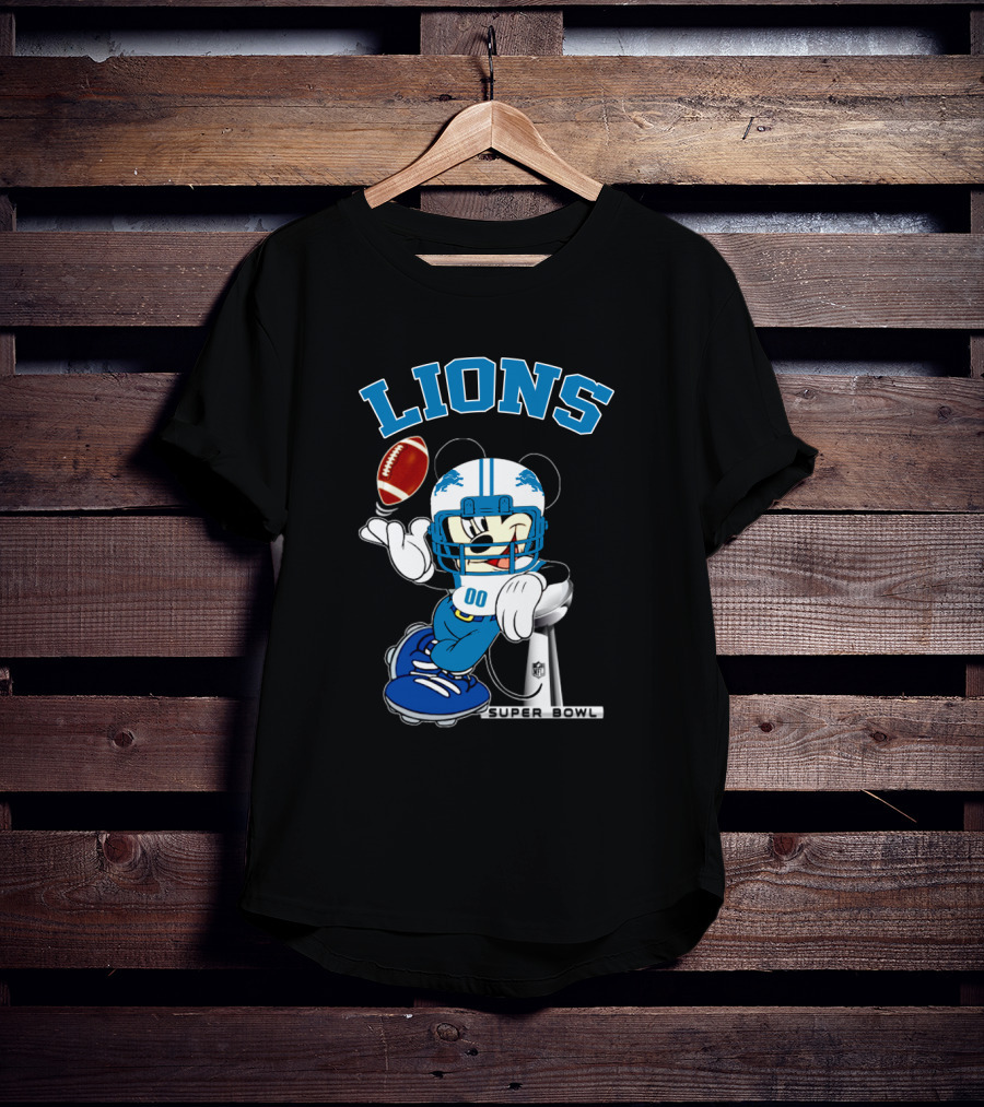 Lions Mickey Nfl Super Bowl Football T-Shirt