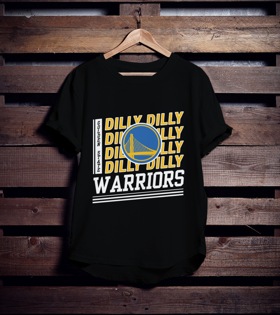 Golden State Warriors Dilly Dilly Basketball Blue And Yellow Bridge T-Shirt